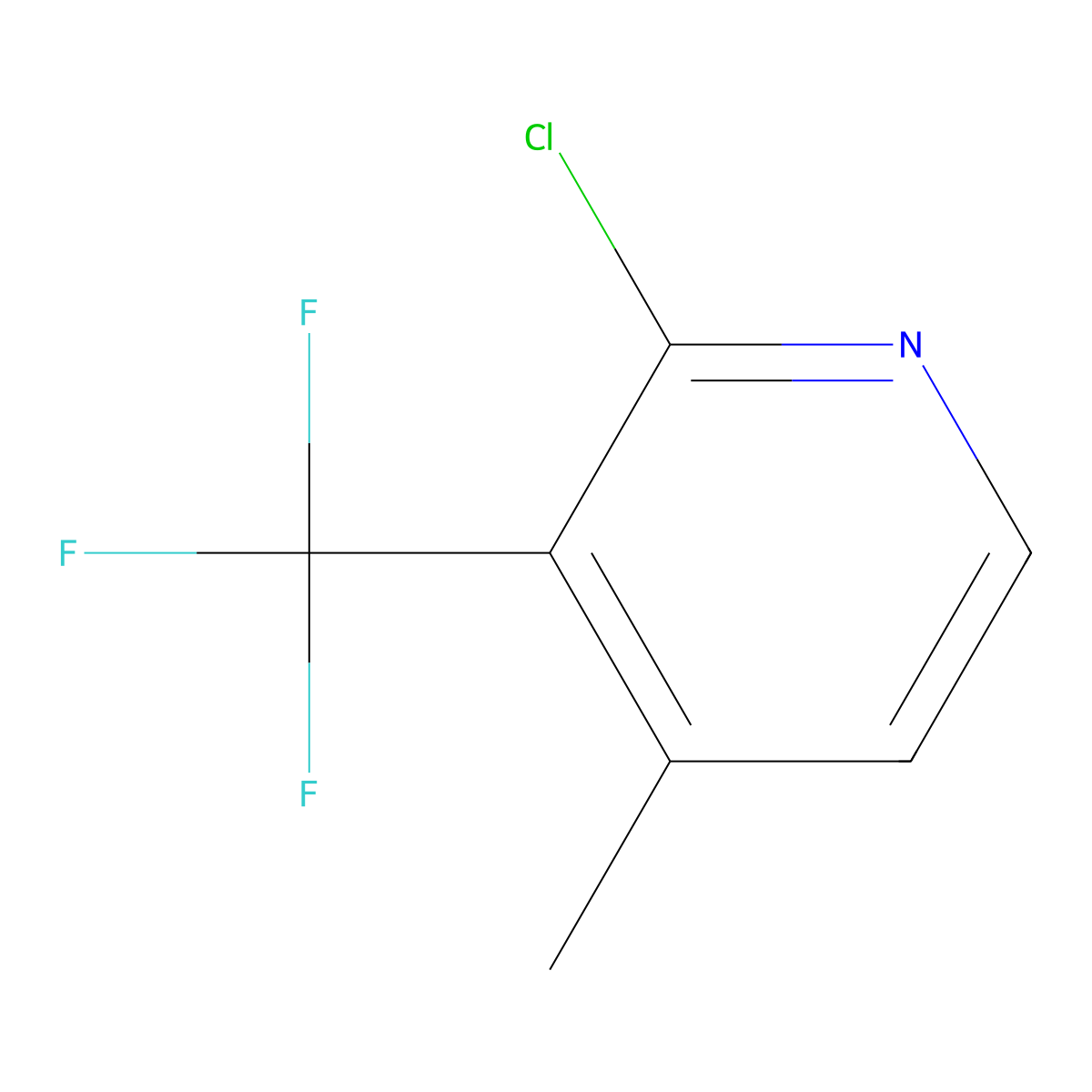 2-Chloro-4-methyl-3-(trifluoromethyl)pyridine molecular structure, CAS 1643463-02-8