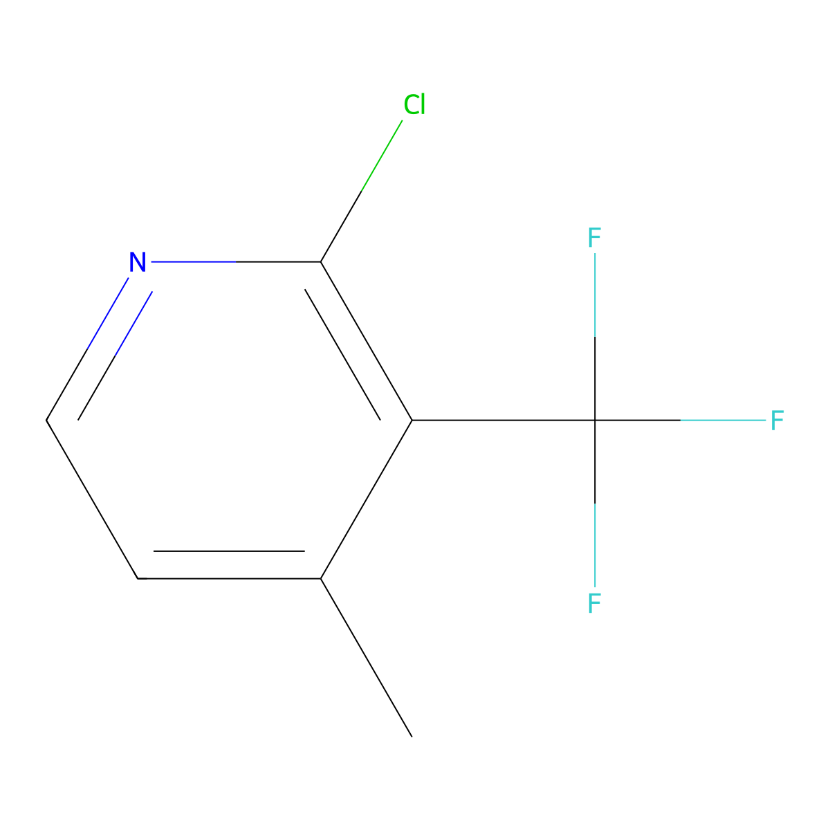 2-Chloro-4-methyl-3-(trifluoromethyl)pyridine molecular structure, CAS 1643463-02-8