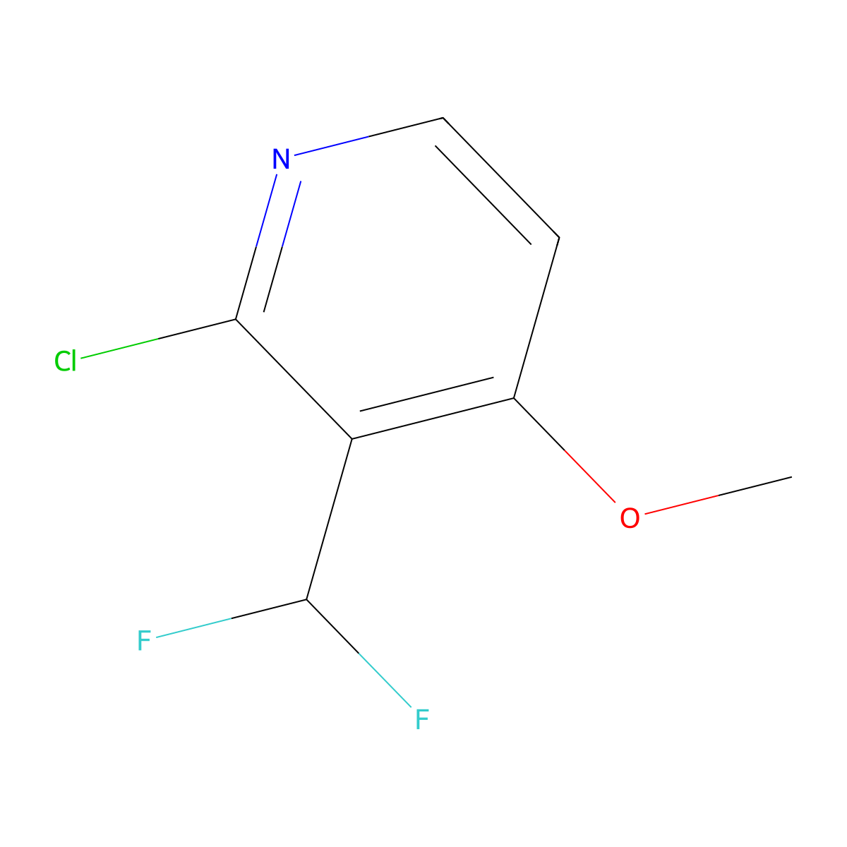 2-Chloro-3-(difluoromethyl)-4-methoxypyridine molecular structure, CAS 1643463-03-9