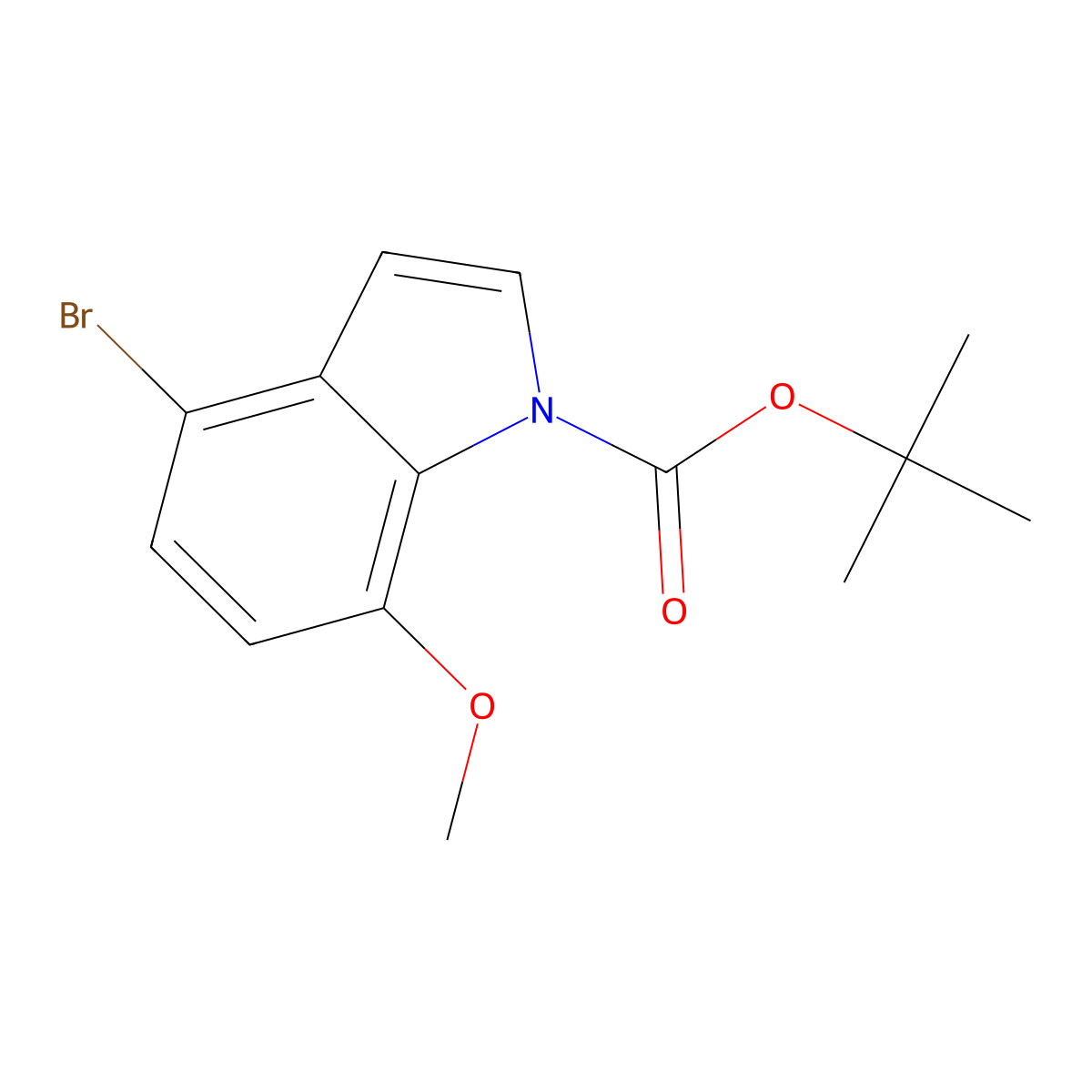 tert-butyl 4-bromo-7-methoxy-1H-indole-1-carboxylate molecular structure, CAS 1643463-24-4