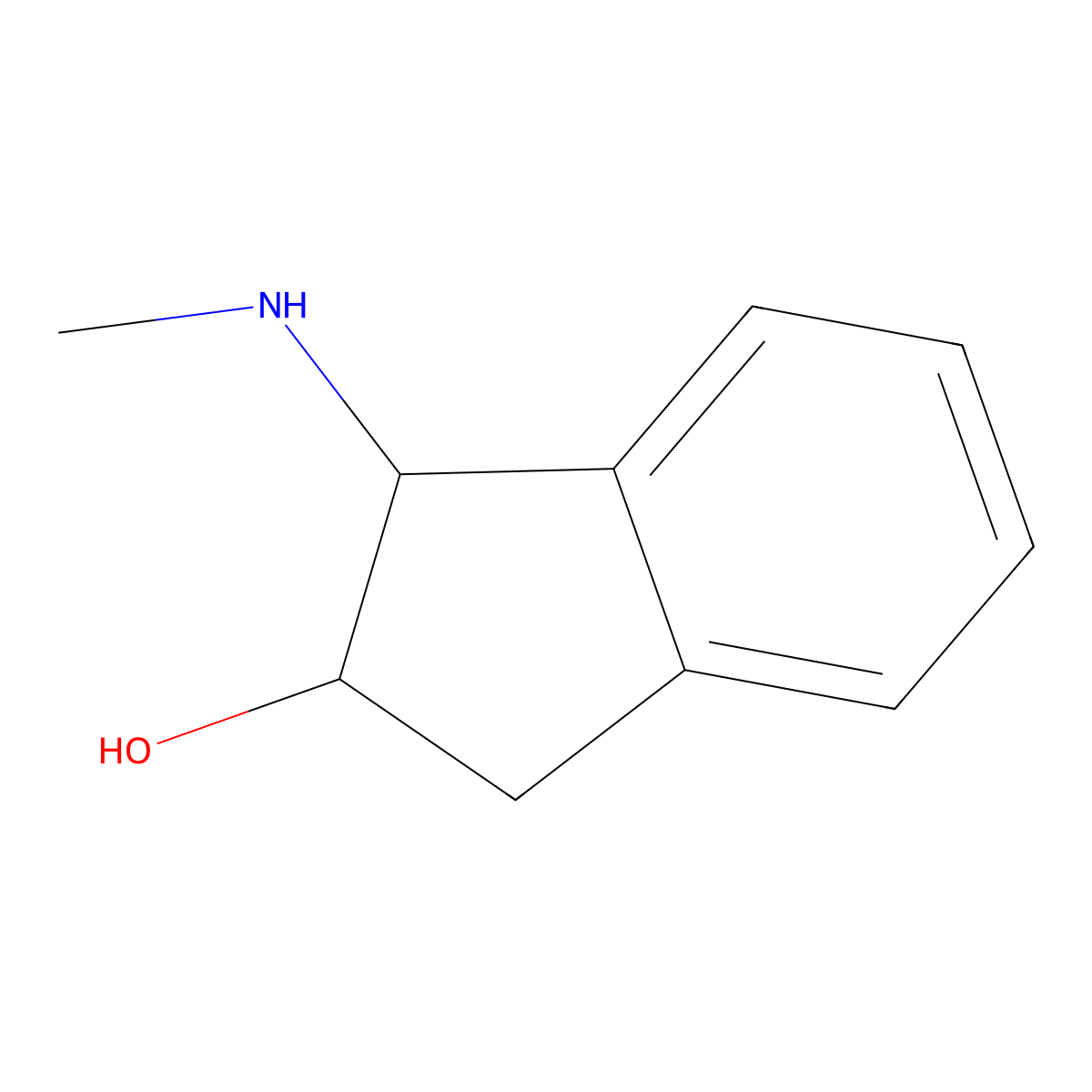 (1S,2R)-1-(methylamino)-2,3-dihydro-1H-inden-2-ol molecular structure, CAS 164347-52-8