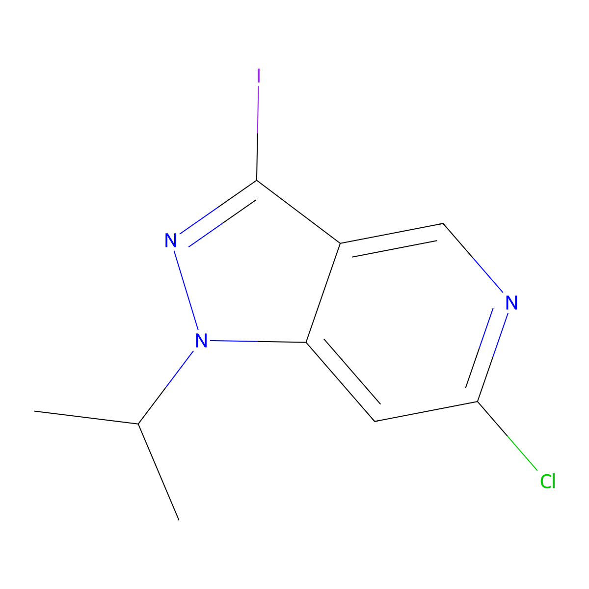 6-chloro-3-iodo-1-isopropyl-1H-pyrazolo[4,3-c]pyridine molecular structure, CAS 1643499-67-5