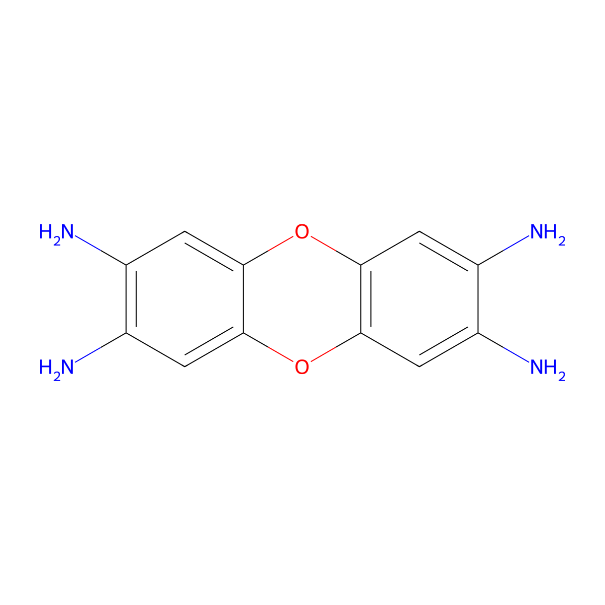 Dibenzo[b,e][1,4]dioxine-2,3,7,8-tetraamine molecular structure, CAS 16435-75-9