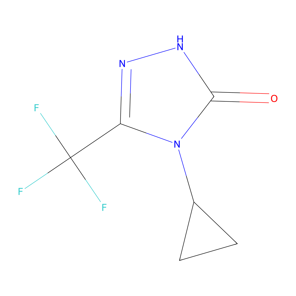 4-cyclopropyl-3-(trifluoromethyl)-4,5-dihydro-1H-1,2,4-triazol-5-one molecular structure, CAS 164352-34-5