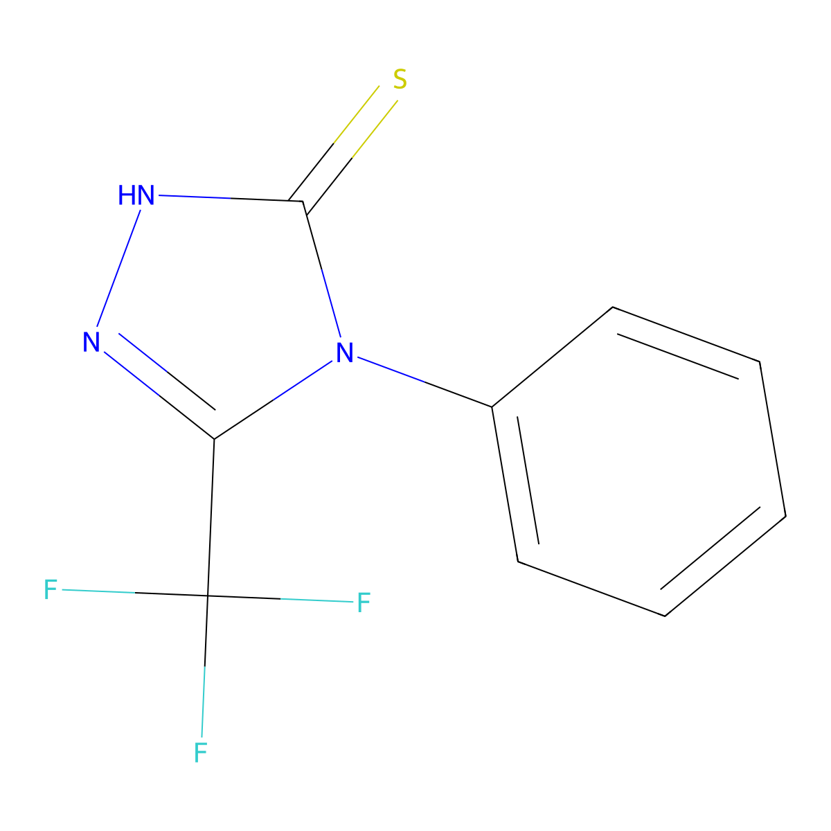 4-phenyl-5-(trifluoromethyl)-4H-1,2,4-triazole-3-thiol molecular structure, CAS 164352-72-1