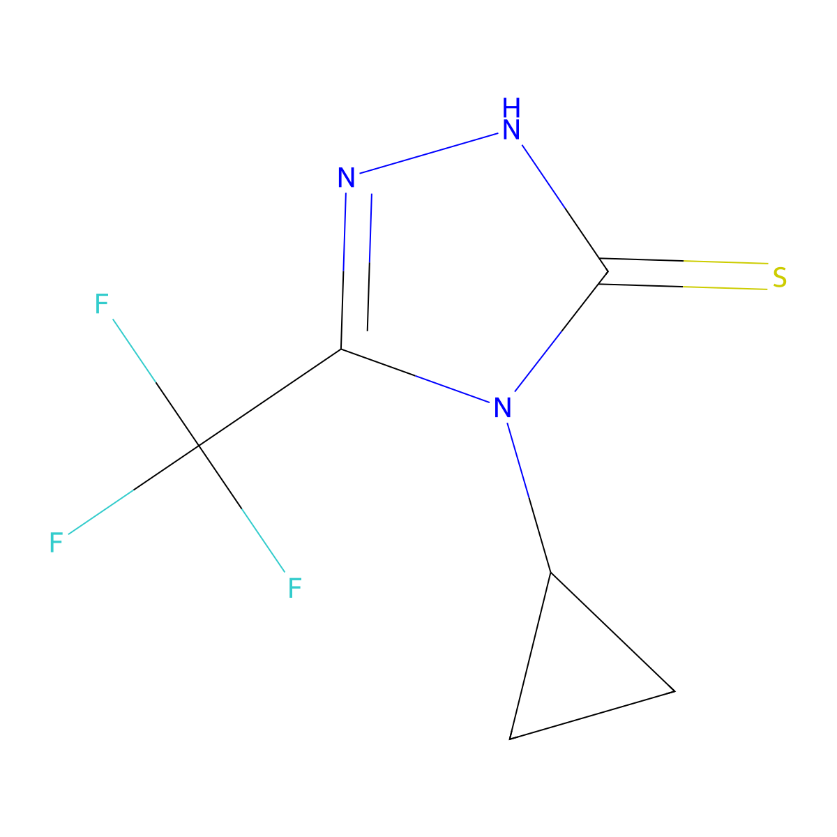 4-cyclopropyl-5-(trifluoromethyl)-4H-1,2,4-triazole-3-thiol molecular structure, CAS 164352-78-7