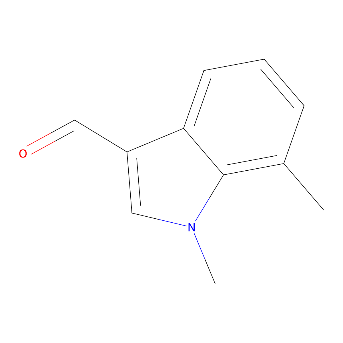 1,7-dimethyl-1H-indole-3-carbaldehyde molecular structure, CAS 164353-61-1