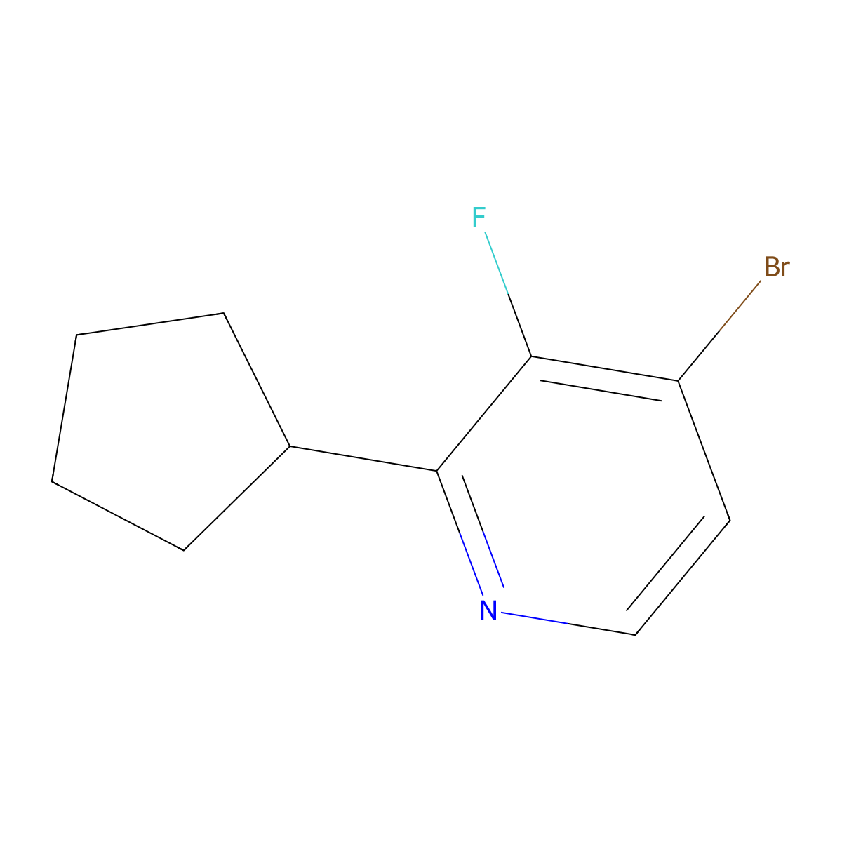4-Bromo-3-fluoro-2-cyclopentylpyridine molecular structure, CAS 1643537-31-8