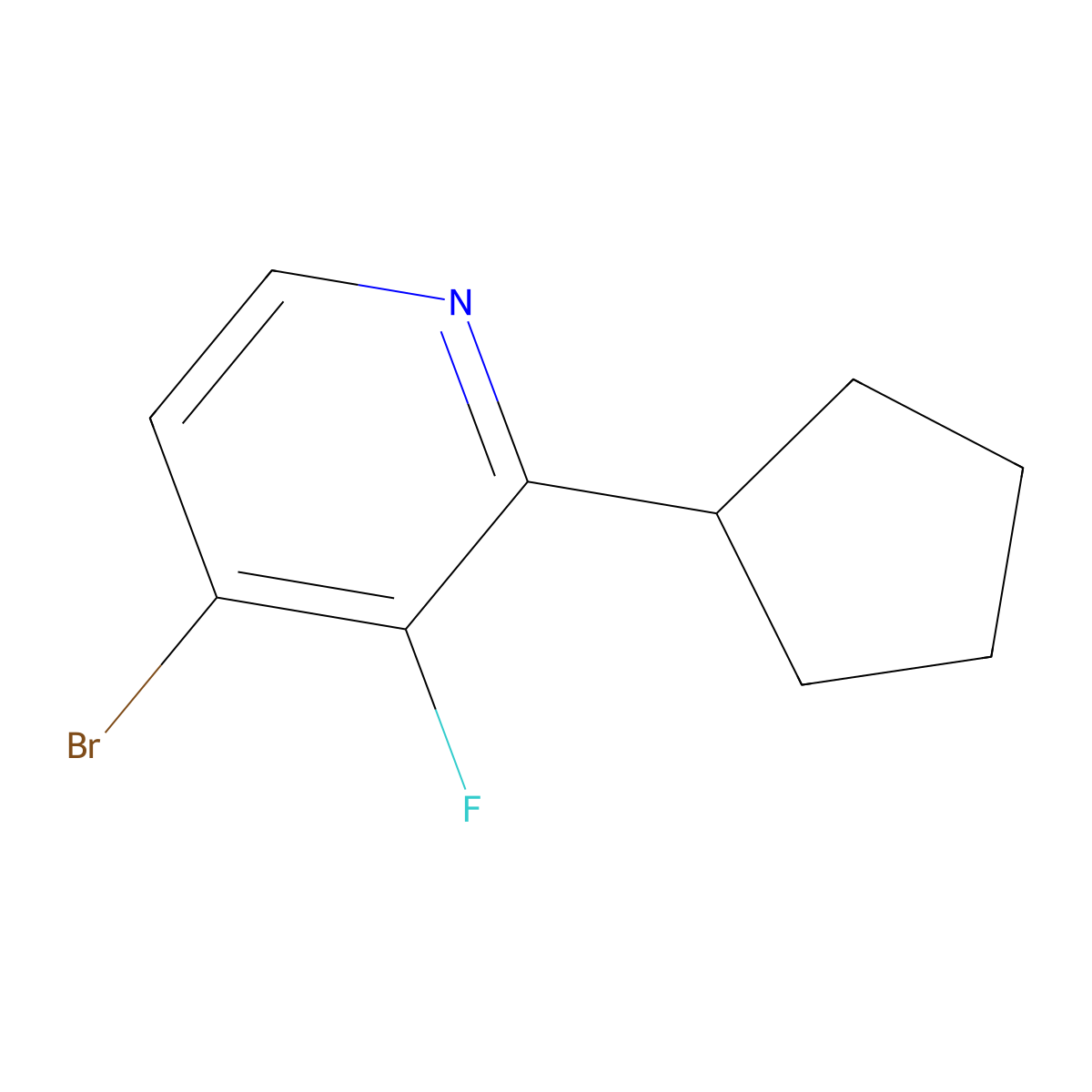 4-Bromo-3-fluoro-2-cyclopentylpyridine molecular structure, CAS 1643537-31-8