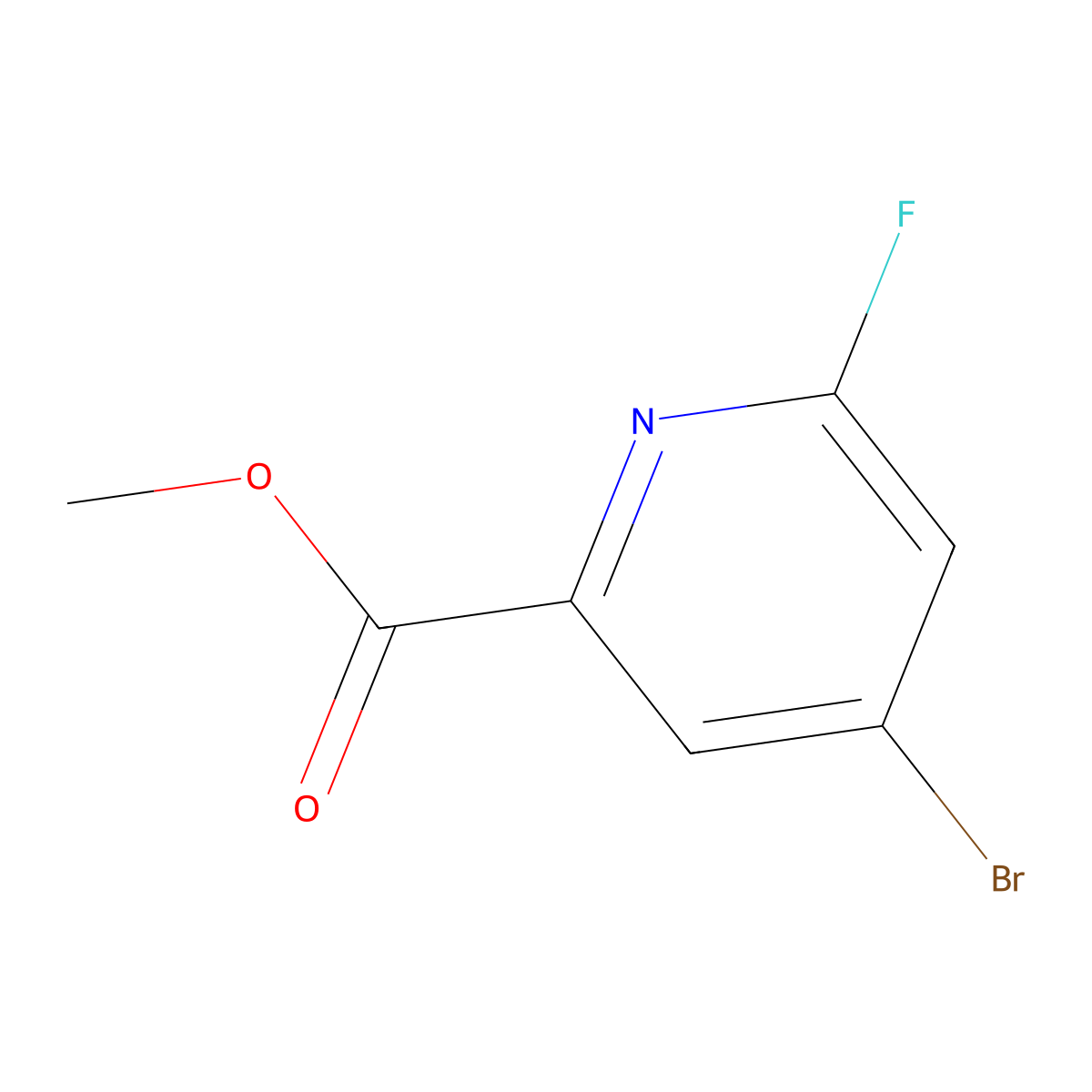 Methyl 4-bromo-6-fluoropicolinate molecular structure, CAS 1643538-81-1