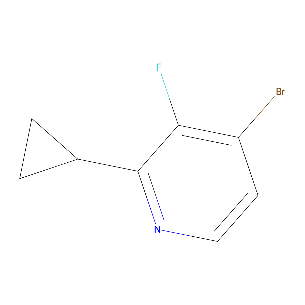4-Bromo-3-fluoro-2-cyclopropylpyridine molecular structure, CAS 1643539-00-7