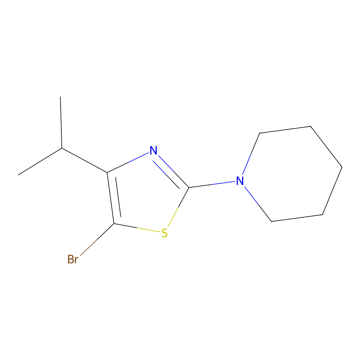 5-Bromo-4-(iso-propyl)-2-(piperidino)thiazole molecular structure, CAS 1643539-26-7