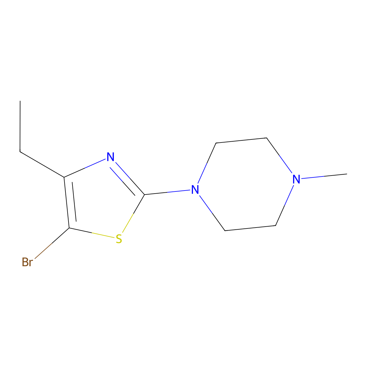 5-Bromo-4-ethyl-2-(N-methylpiperazin-1-yl)thiazole molecular structure, CAS 1643539-29-0
