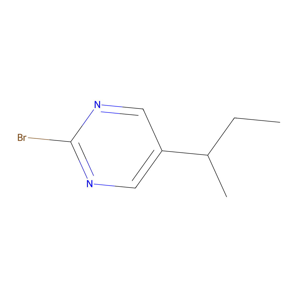 2-Bromo-5-(sec-butyl)pyrimidine molecular structure, CAS 1643542-12-4