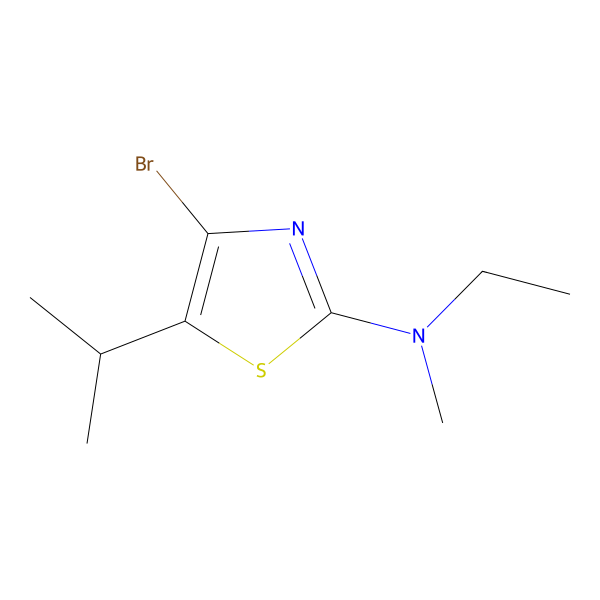 4-Bromo-5-(iso-propyl)-2-(methylethylamino)thiazole molecular structure, CAS 1643542-17-9