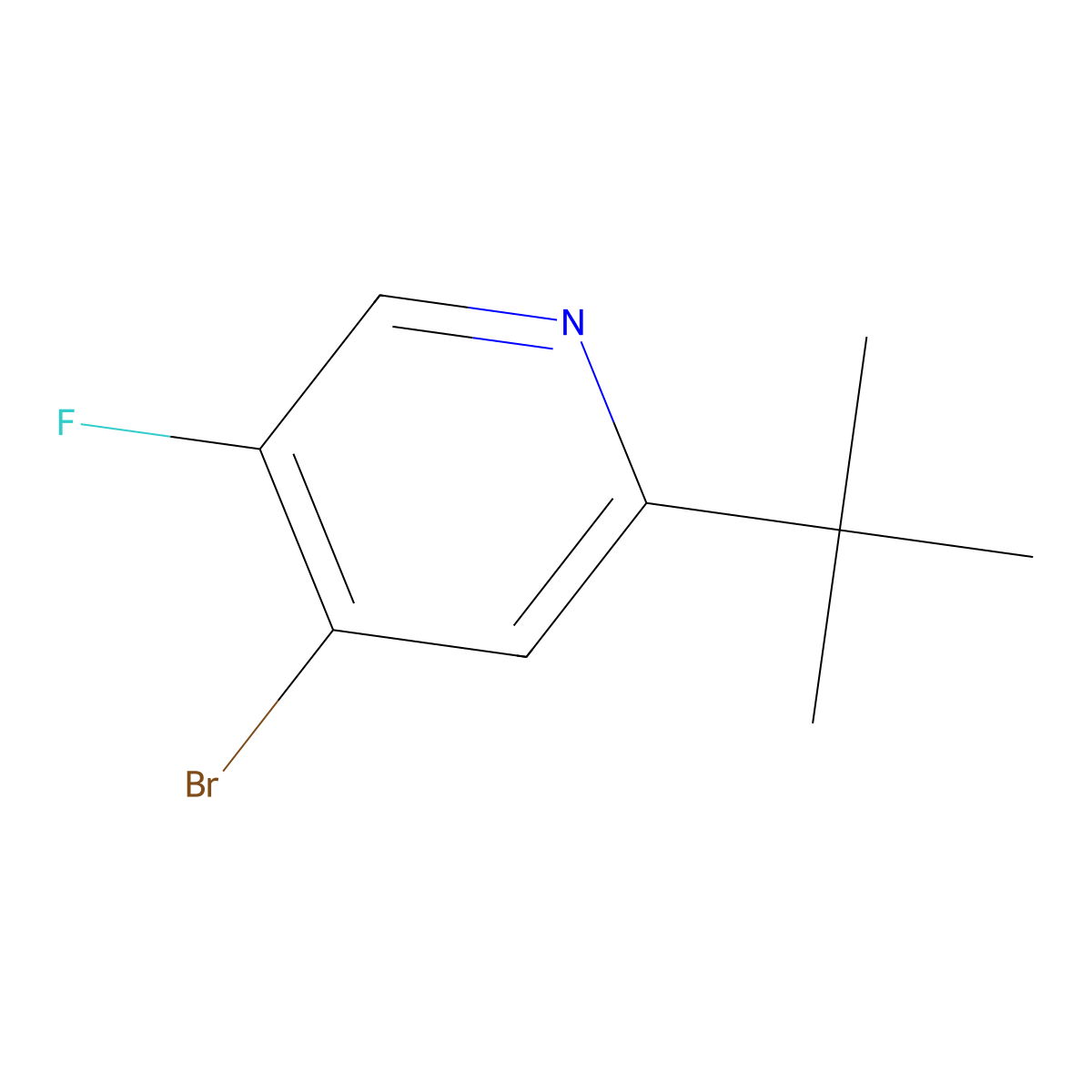 4-Bromo-2-(tert-butyl)-5-fluoropyridine molecular structure, CAS 1643542-53-3