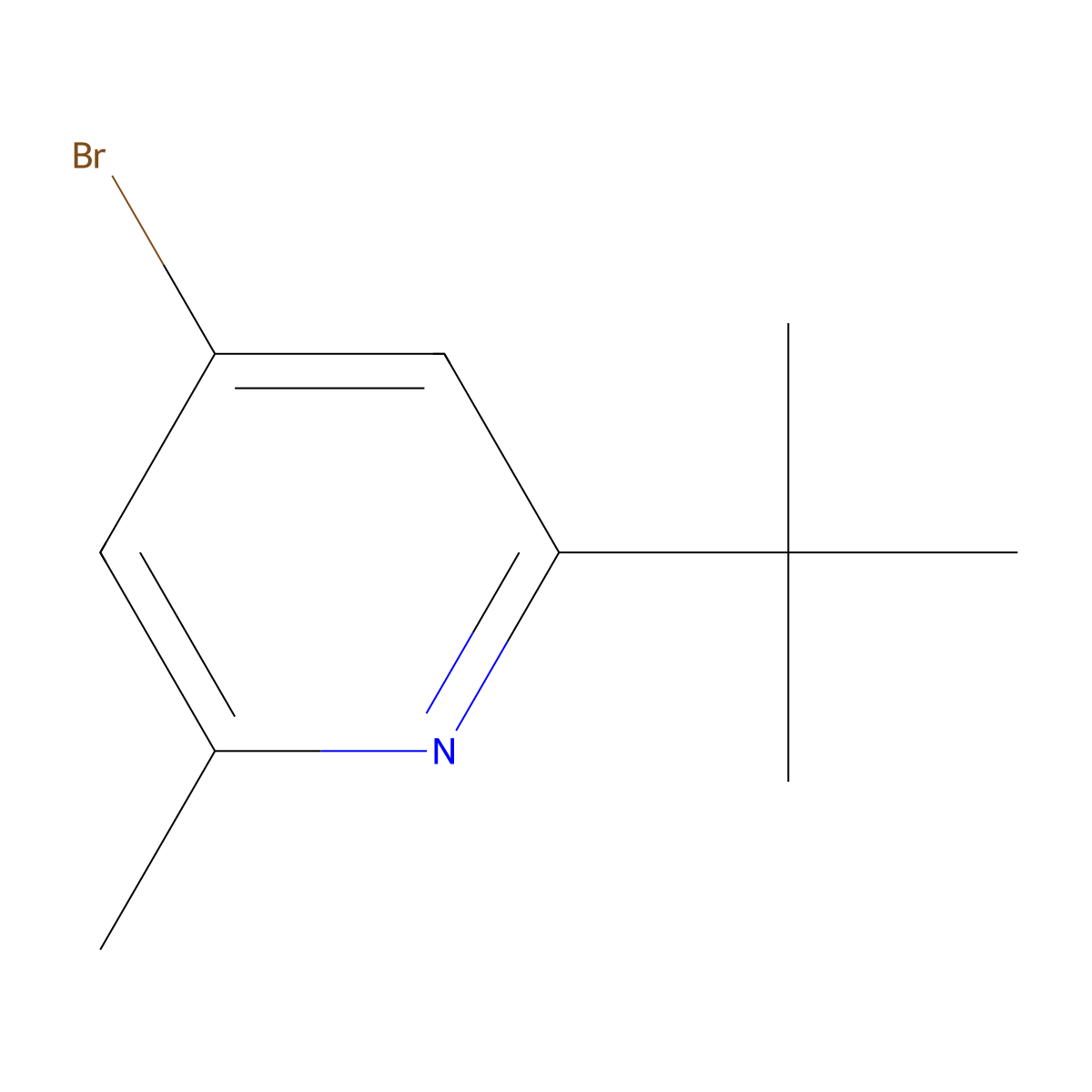 4-Bromo-2-(tert-butyl)-6-methylpyridine molecular structure, CAS 1643542-62-4