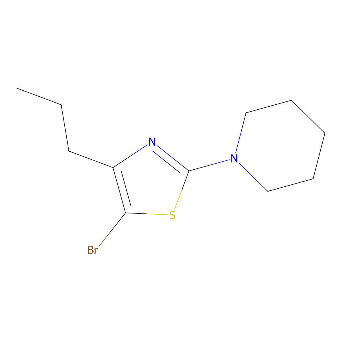 5-Bromo-4-(n-propyl)-2-(piperidino)thiazole molecular structure, CAS 1643543-17-2