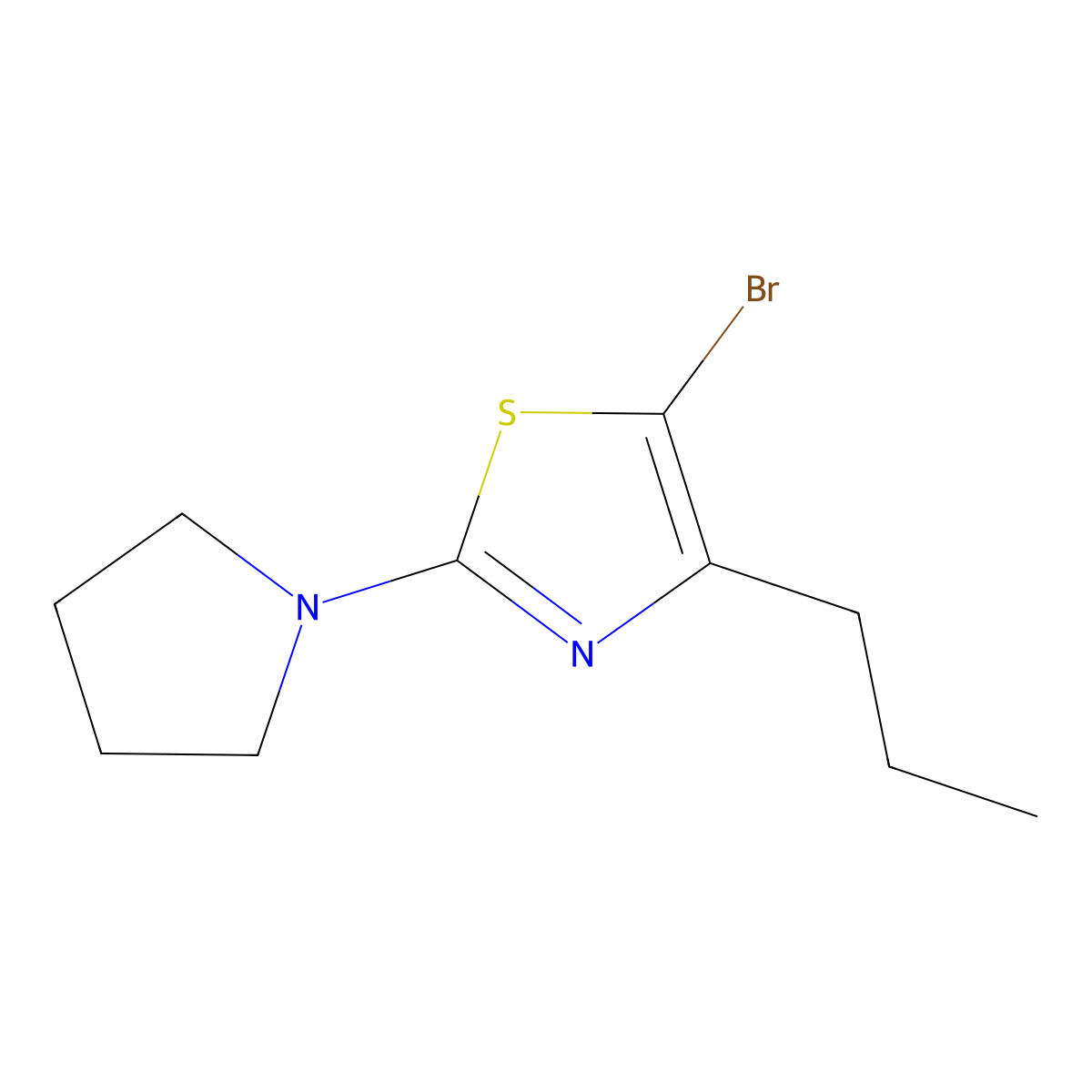 5-Bromo-4-(n-propyl)-2-(pyrrolidino)thiazole molecular structure, CAS 1643543-35-4