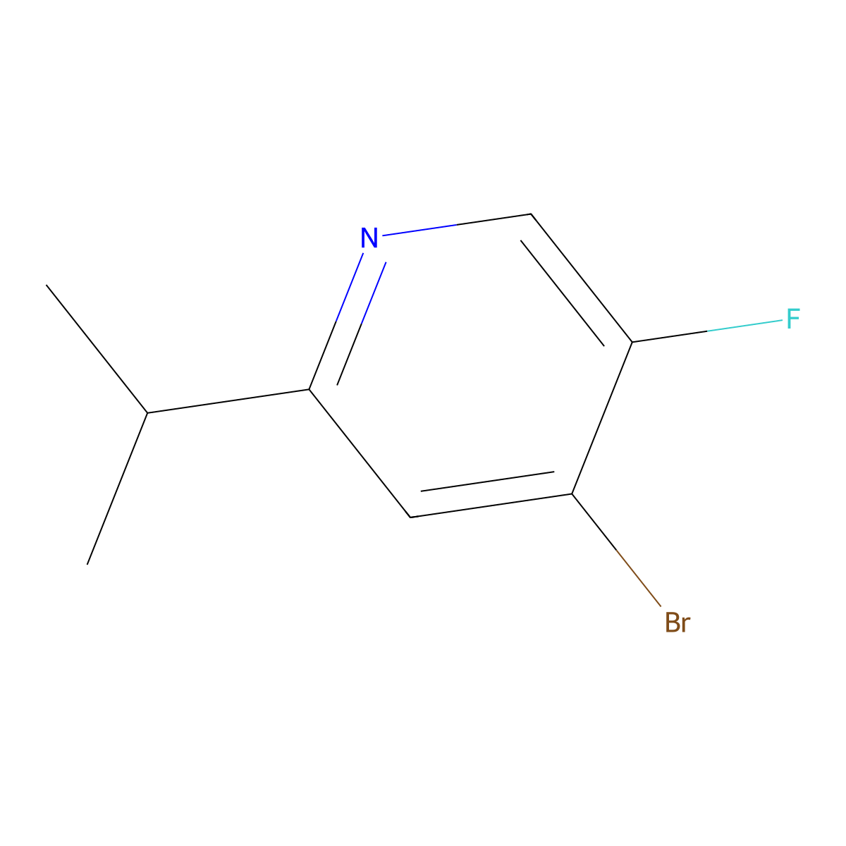 4-Bromo-2-(iso-propyl)-5-fluoropyridine molecular structure, CAS 1643543-74-1