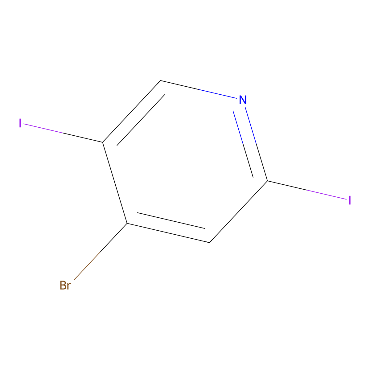 3,6-Diiodo-4-bromopyridine molecular structure, CAS 1643543-81-0