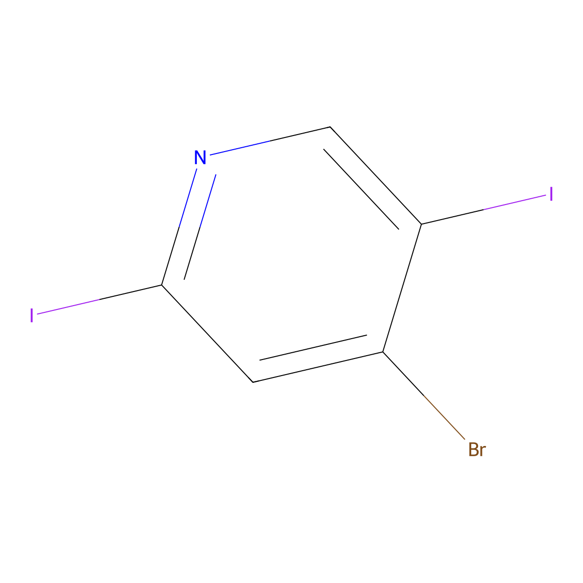 3,6-Diiodo-4-bromopyridine molecular structure, CAS 1643543-81-0
