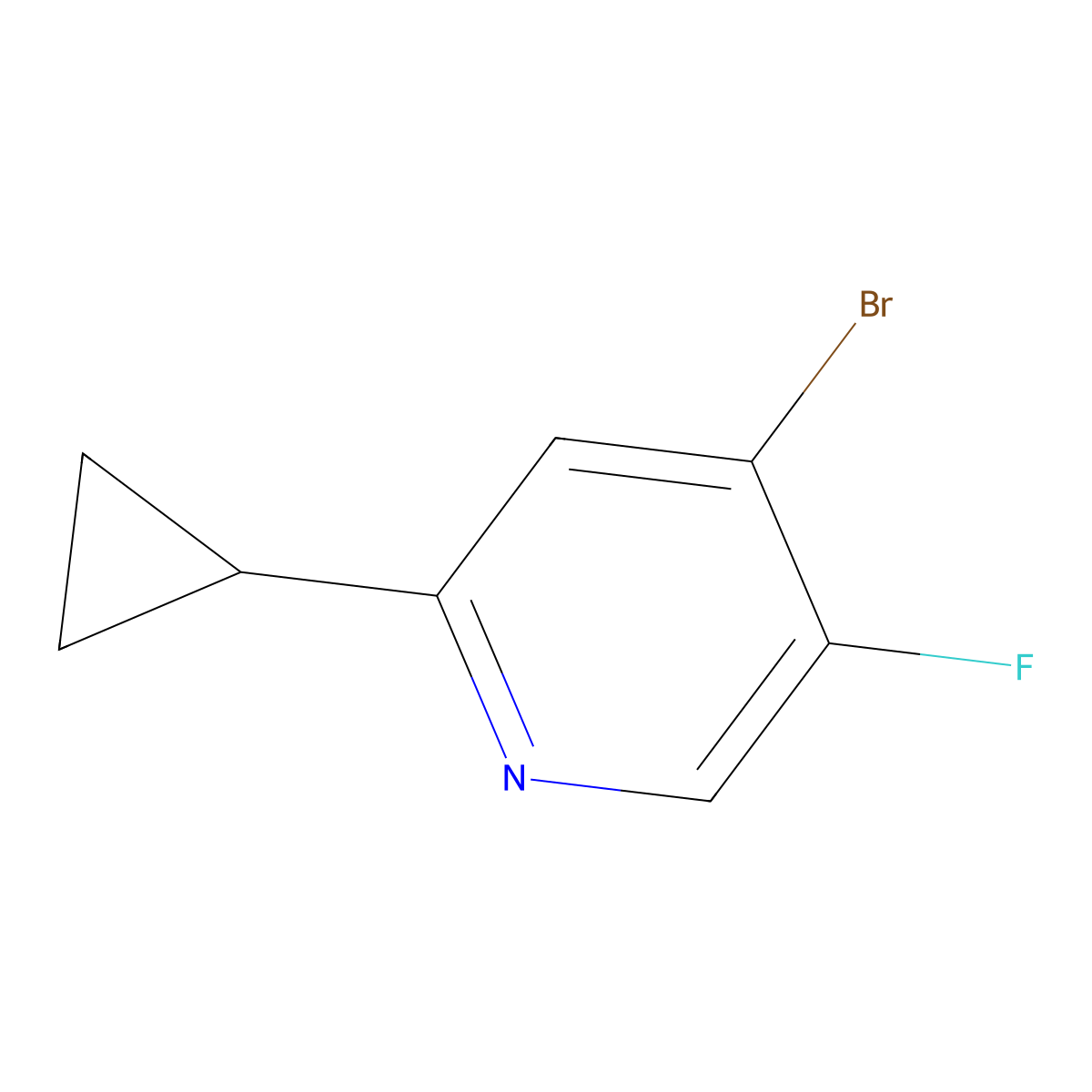 4-Bromo-2-cyclopropyl-5-fluoropyridine molecular structure, CAS 1643543-99-0