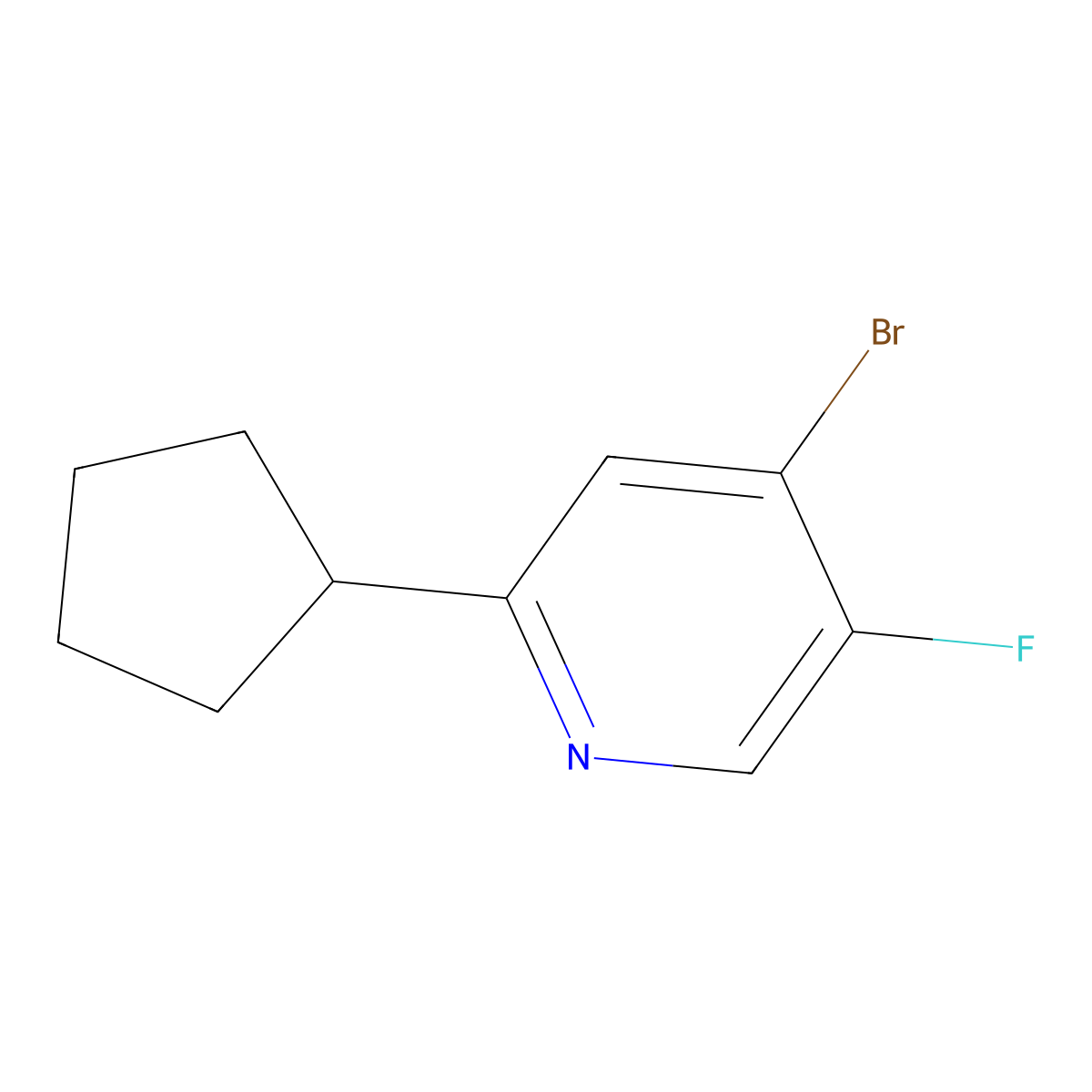 4-Bromo-2-cyclopentyl-5-fluoropyridine molecular structure, CAS 1643544-06-2