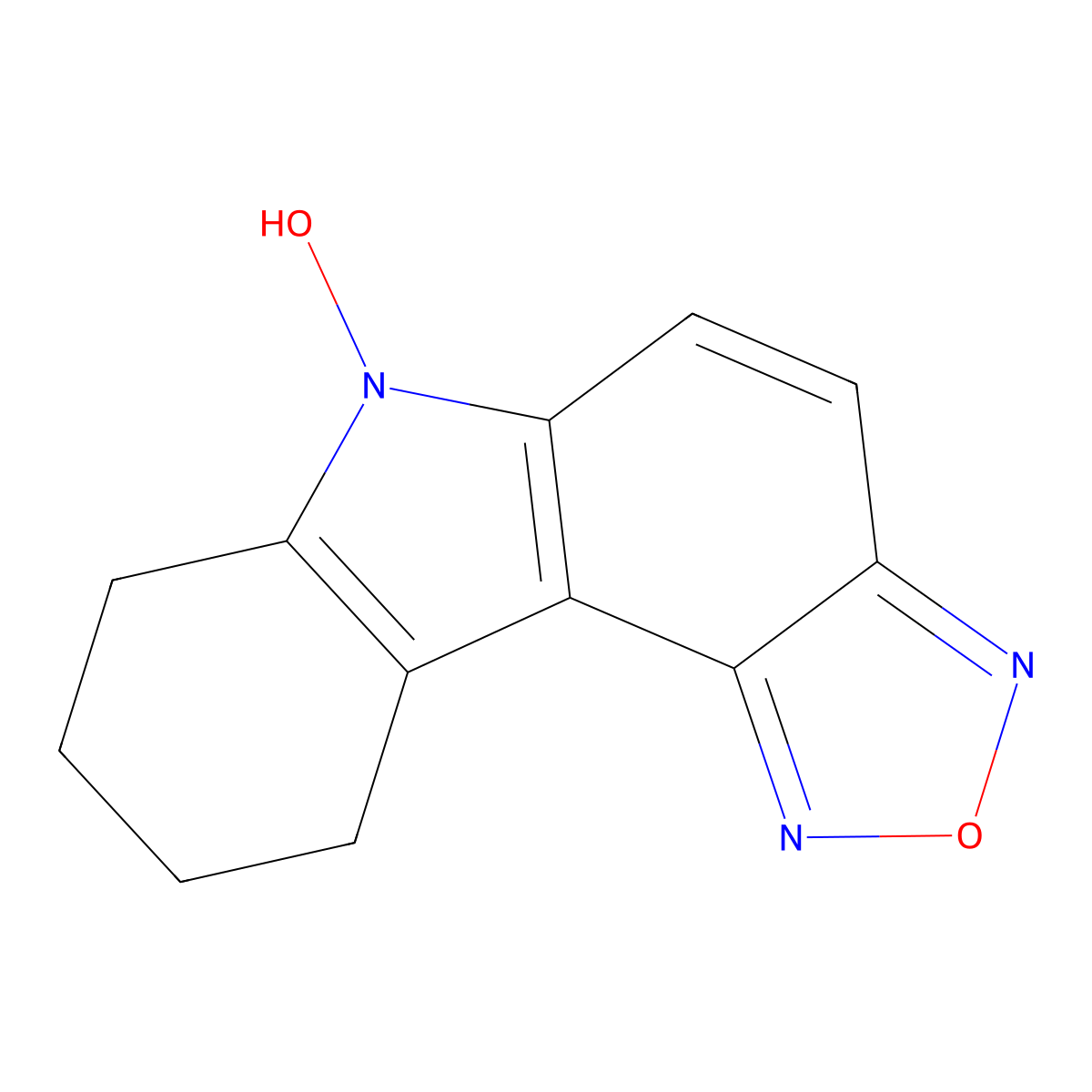 7,8,9,10-Tetrahydro-6H-1,2,5-oxadiazolo[3,4-c]carbazol-6-ol molecular structure, CAS 164356-02-9