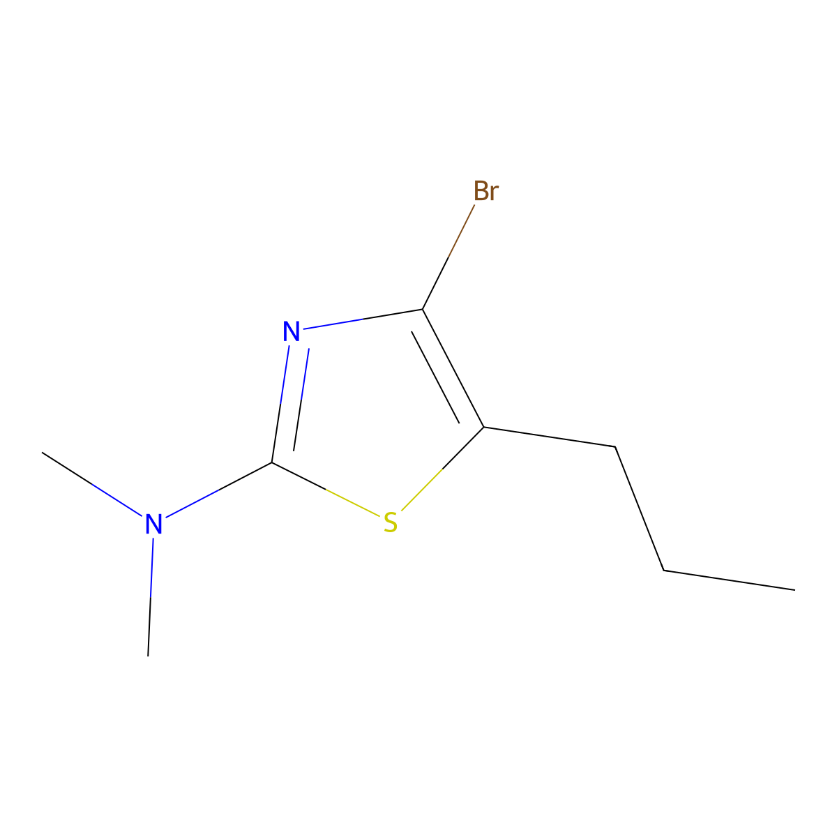 4-Bromo-5-(n-propyl)-2-(dimethylamino)thiazole molecular structure, CAS 1643563-85-2