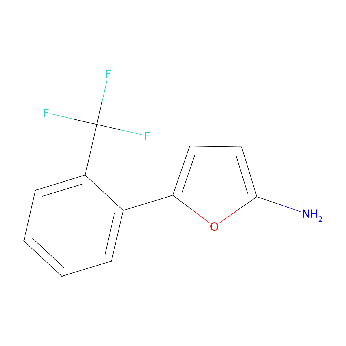 2-Amino-5-(2-trifluoromethylphenyl)furan molecular structure, CAS 1643564-02-6