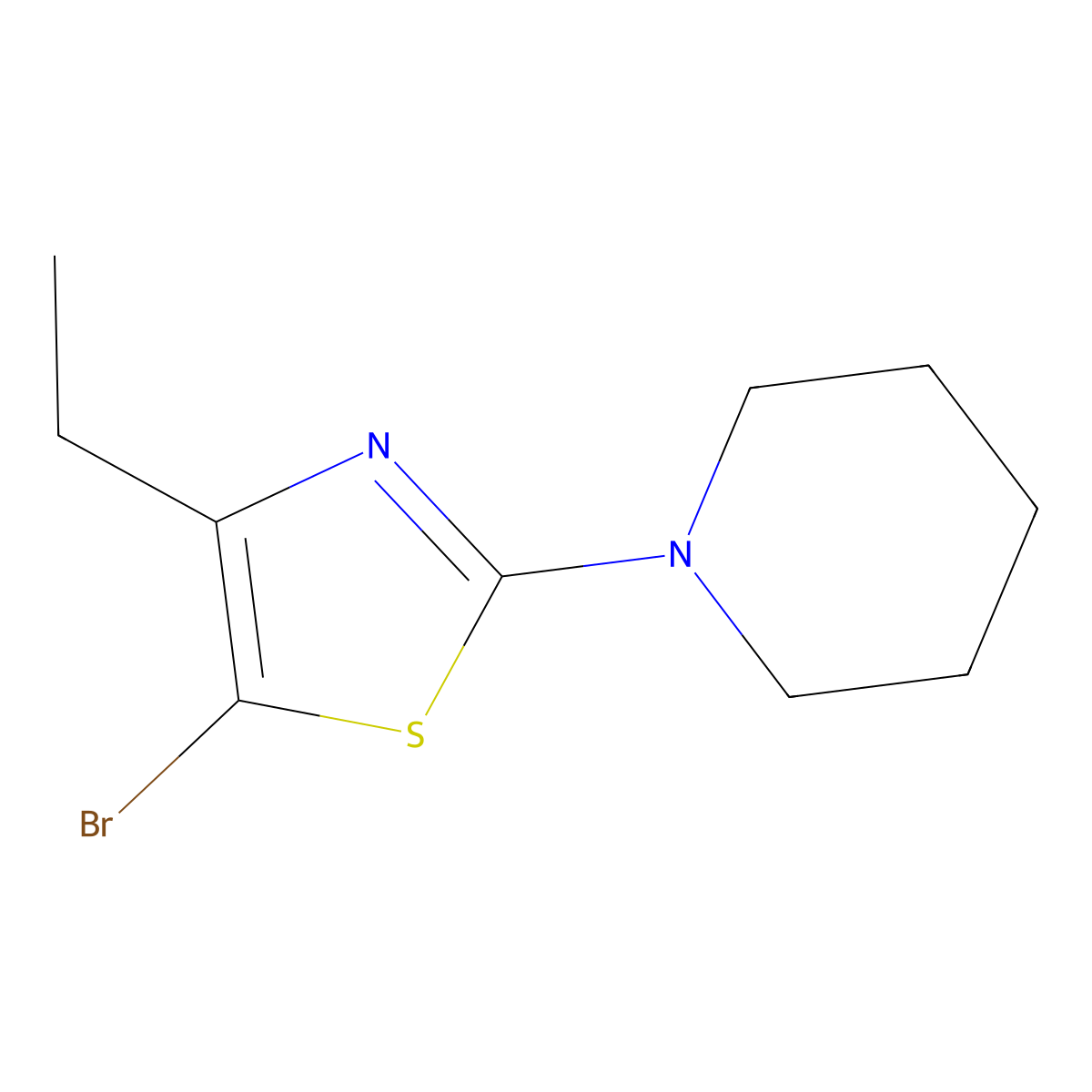 5-Bromo-4-ethyl-2-(piperidino)thiazole molecular structure, CAS 1643564-05-9