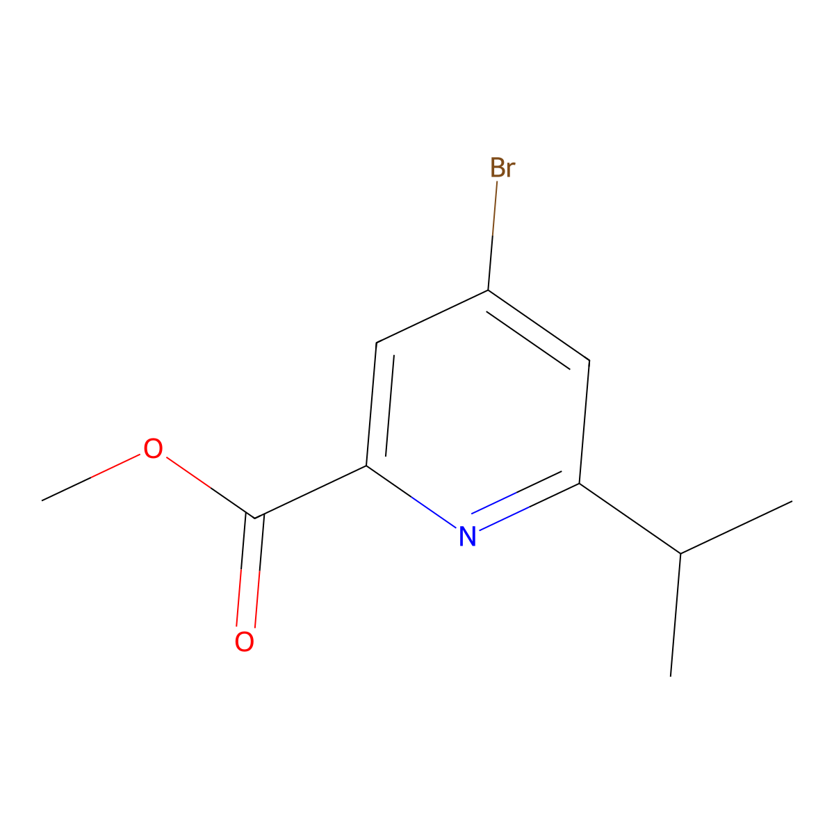 4-Bromo-2-(methoxycarbonyl)-6-(1-methylethyl)pyridine molecular structure, CAS 1643564-08-2