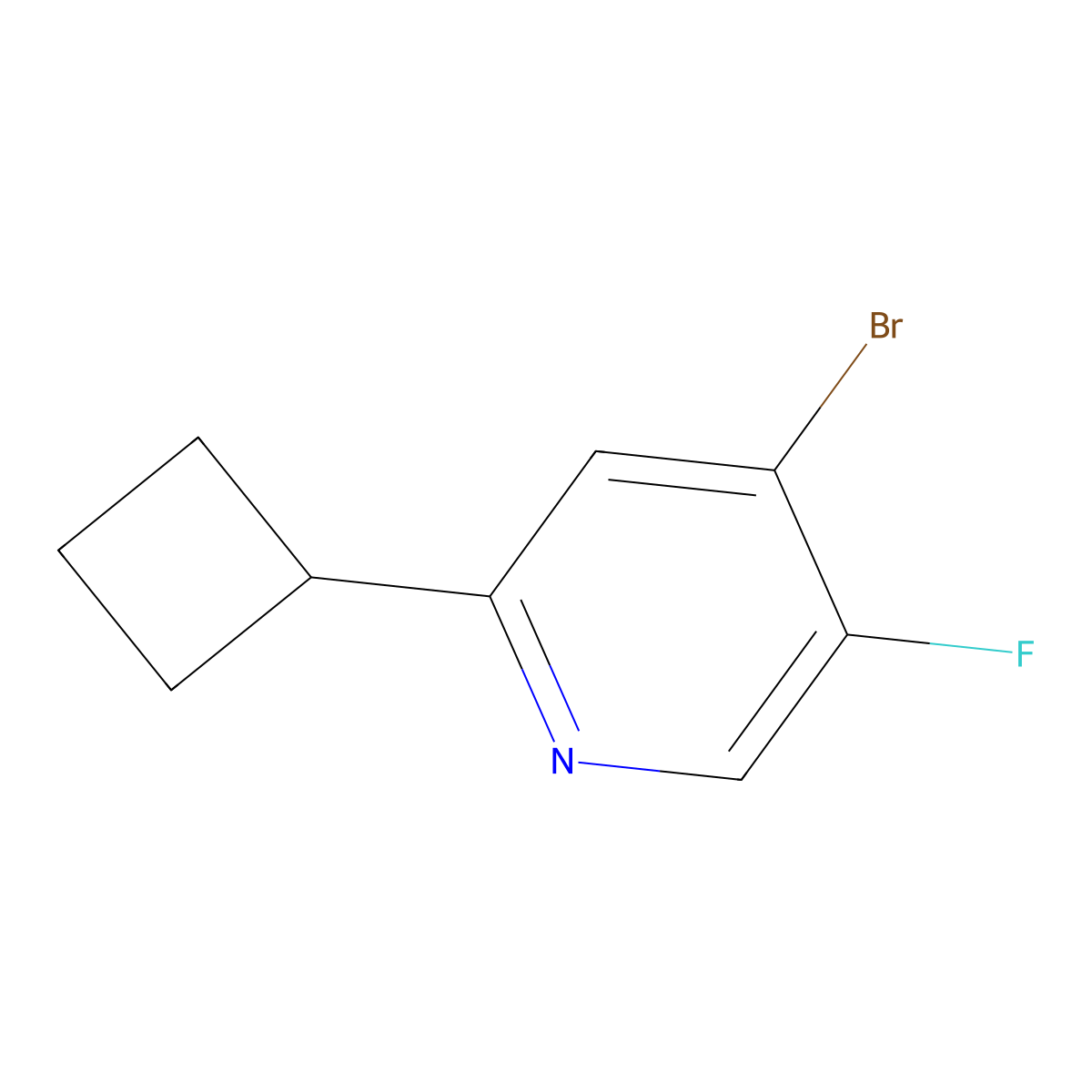 4-Bromo-2-cyclobutyl-5-fluoropyridine molecular structure, CAS 1643564-24-2