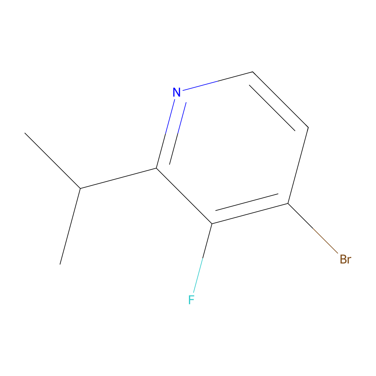 4-Bromo-3-fluoro-2-(iso-propyl)pyridine molecular structure, CAS 1643564-28-6