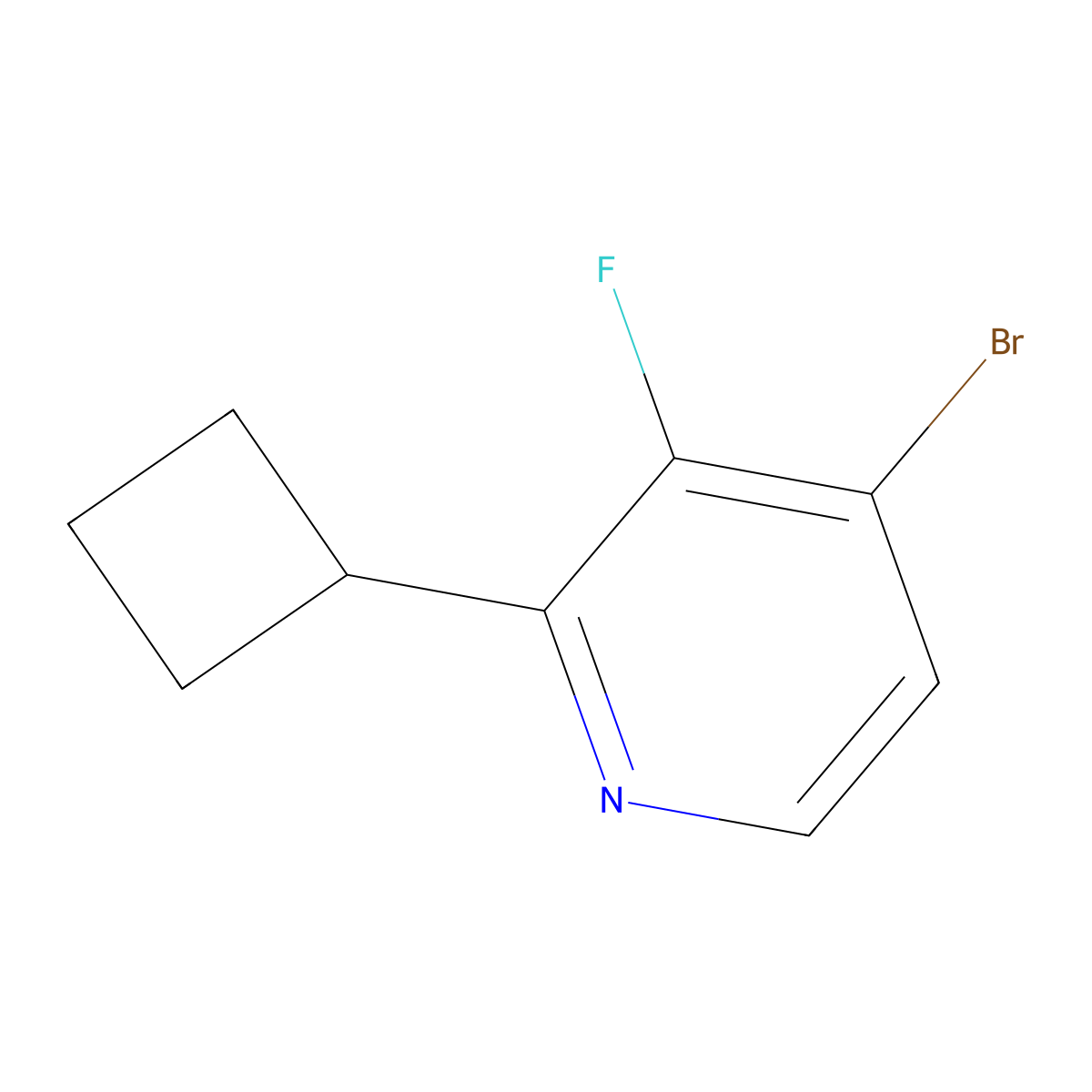 4-Bromo-3-fluoro-2-cyclobutylpyridine molecular structure, CAS 1643564-33-3