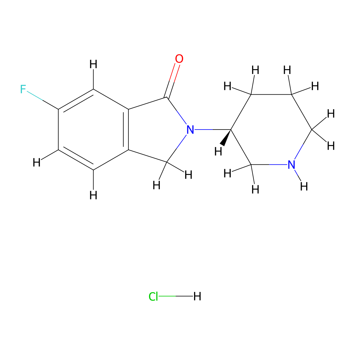 (R)-6-Fluoro-2-(piperidin-3-yl)isoindolin-1-one hydrochloride molecular structure, CAS 1643571-00-9