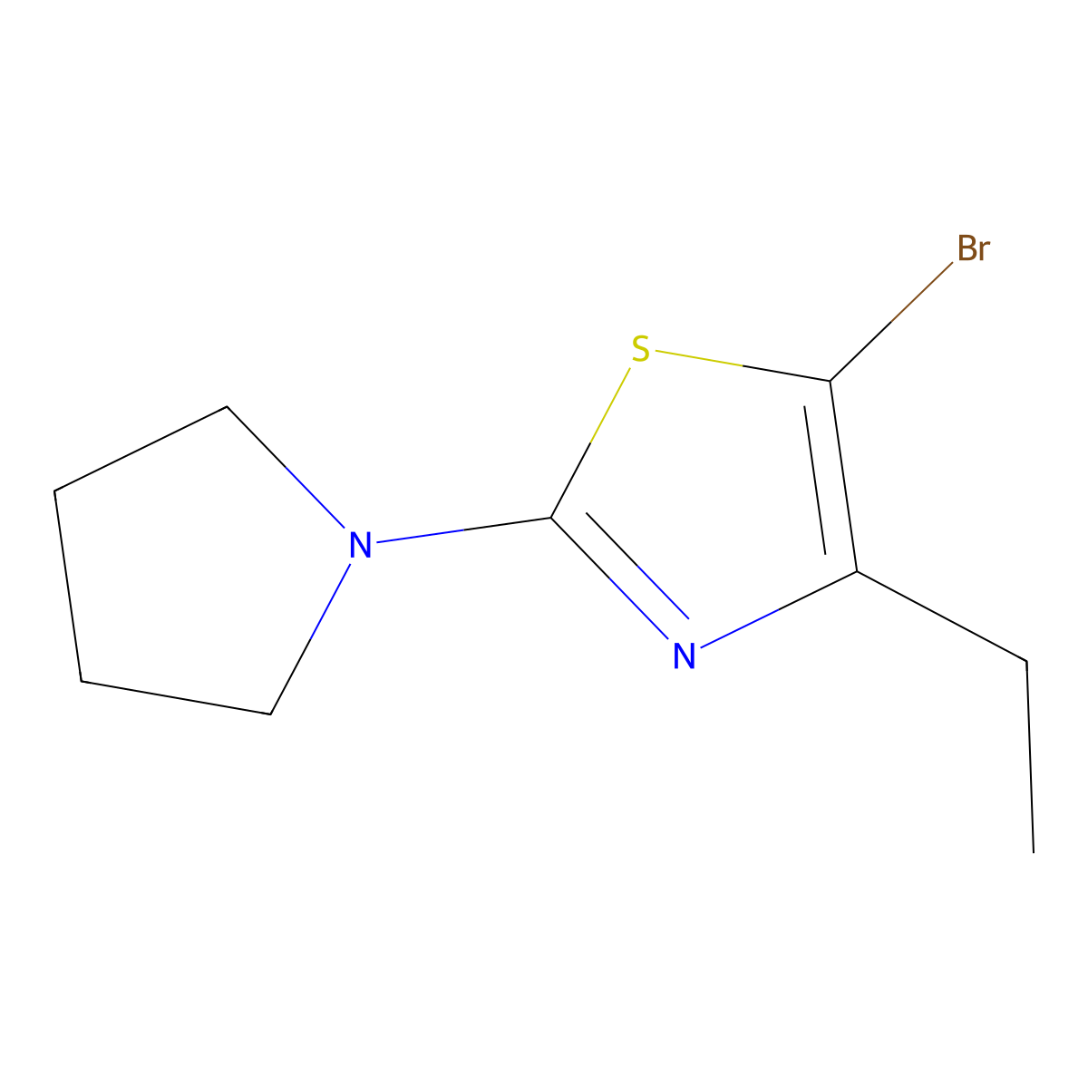 5-Bromo-4-ethyl-2-(pyrrolidino)thiazole molecular structure, CAS 1643576-16-2
