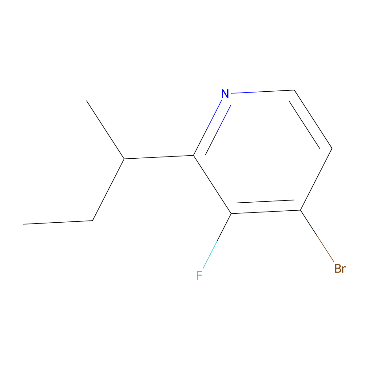 4-Bromo-3-fluoro-2-(sec-butyl)pyridine molecular structure, CAS 1643576-40-2