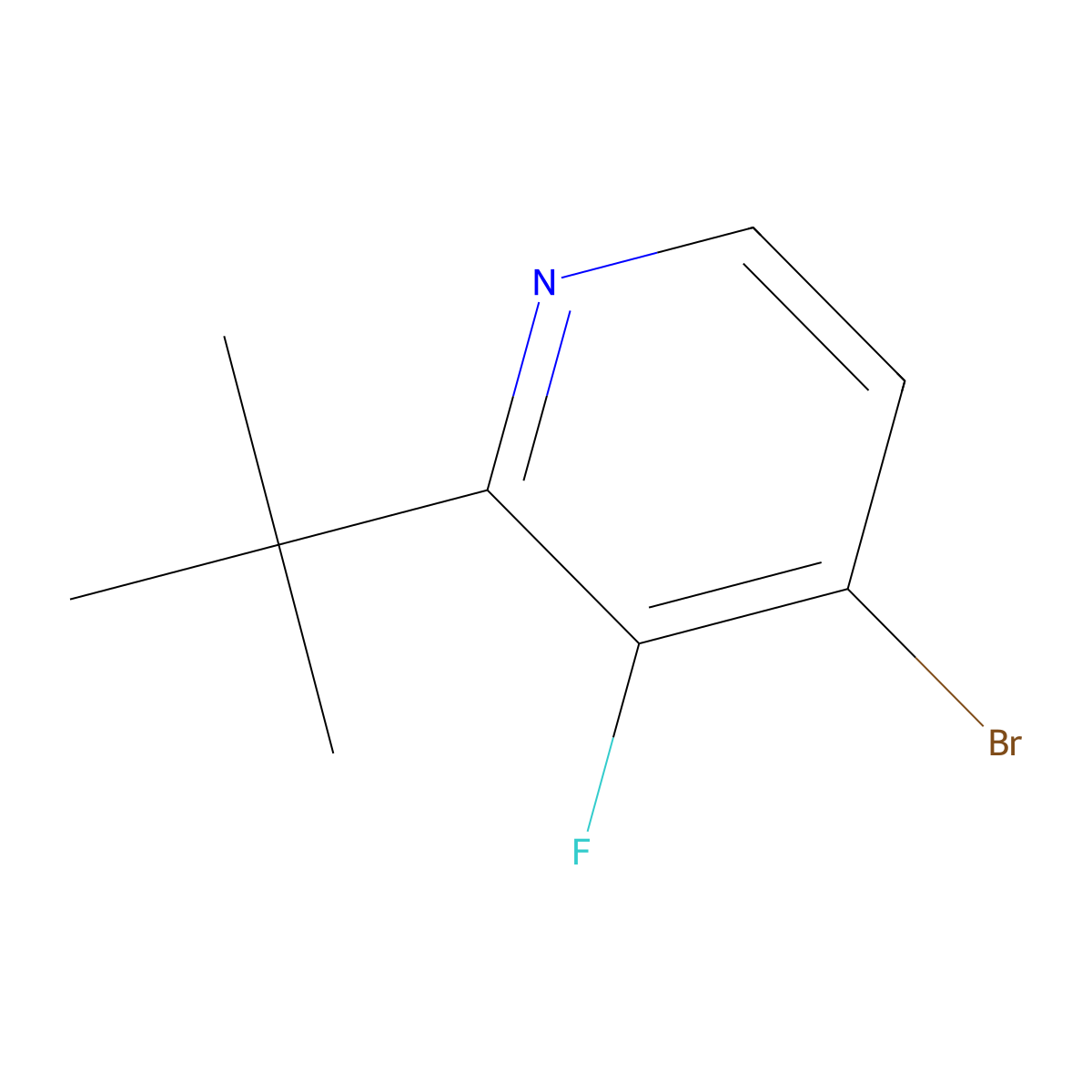 4-Bromo-3-fluoro-2-(tert-butyl)pyridine molecular structure, CAS 1643576-64-0