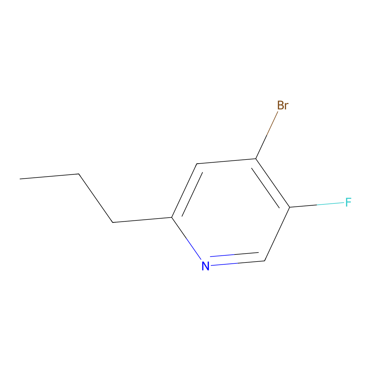 4-Bromo-3-fluoro-6-(n-propyl)pyridine molecular structure, CAS 1643576-65-1
