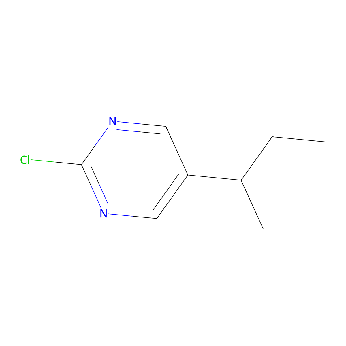 2-Chloro-5-(sec-butyl)pyrimidine molecular structure, CAS 1643576-88-8