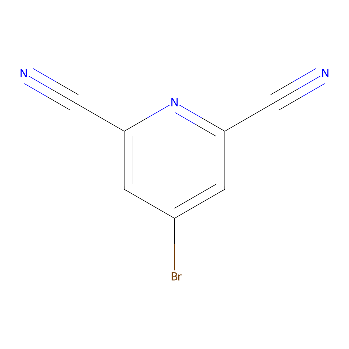 4-Bromopyridine-2,6-dicarbonitrile molecular structure, CAS 1643577-45-0