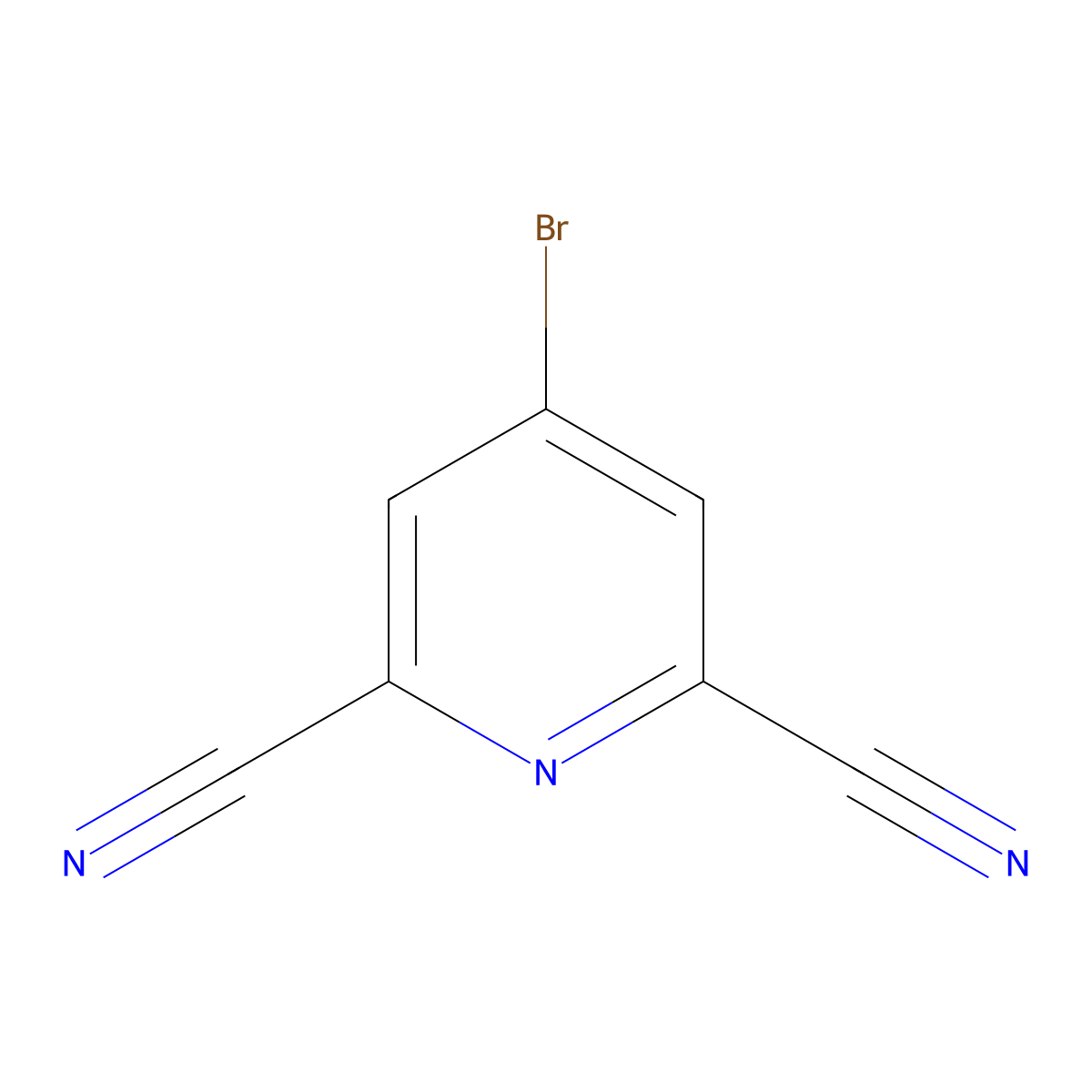 4-Bromopyridine-2,6-dicarbonitrile molecular structure, CAS 1643577-45-0