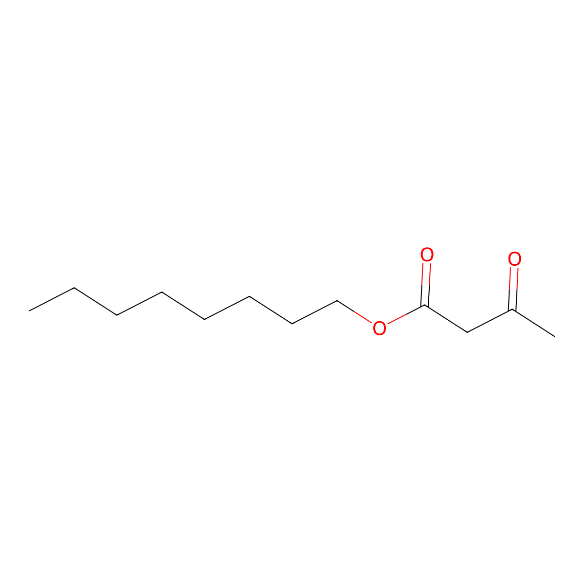 Octyl acetoacetate molecular structure, CAS 16436-00-3