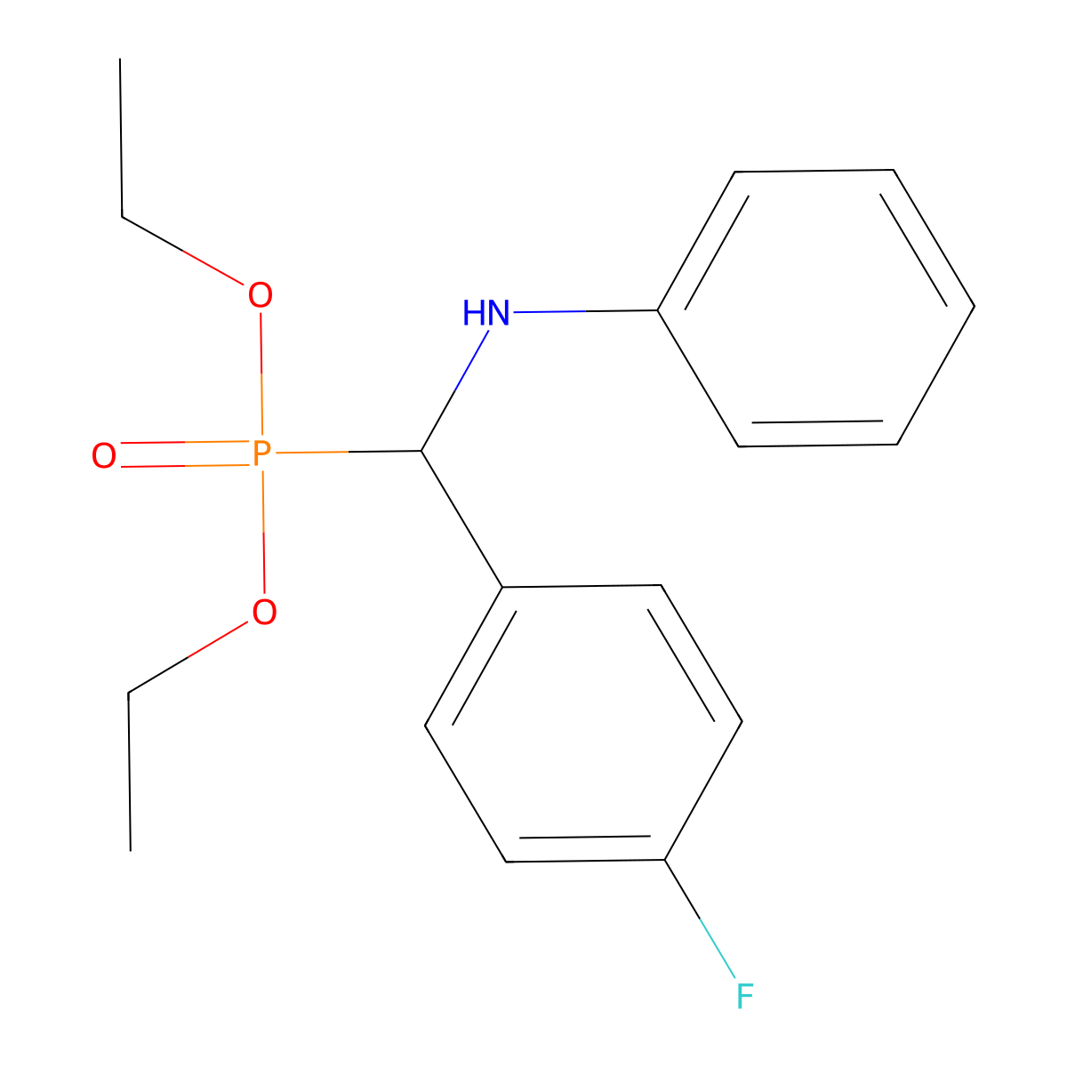 N-[diethoxyphosphoryl-(4-fluorophenyl)methyl]aniline molecular structure, CAS 164362-85-0