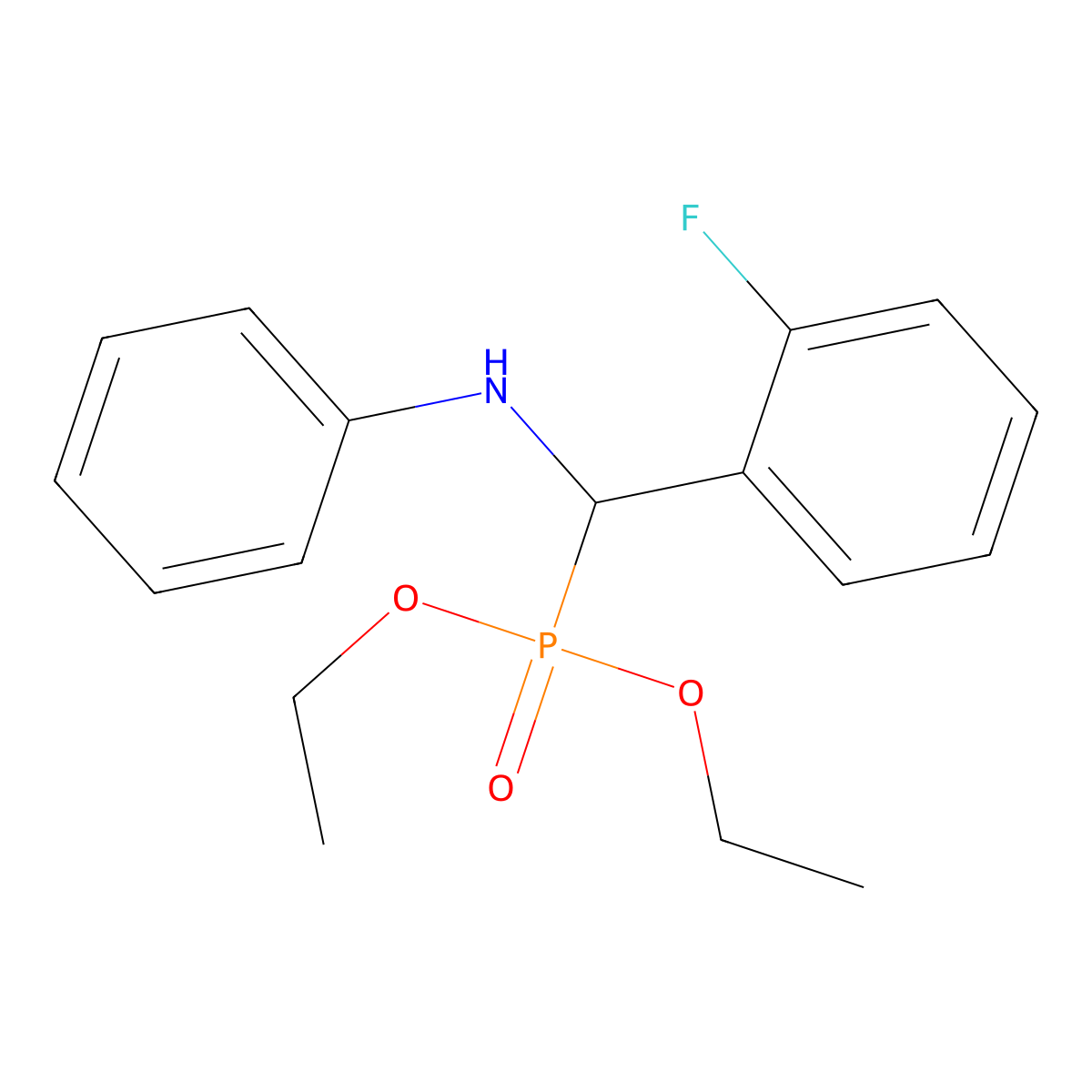 N-[diethoxyphosphoryl-(2-fluorophenyl)methyl]aniline molecular structure, CAS 164362-87-2