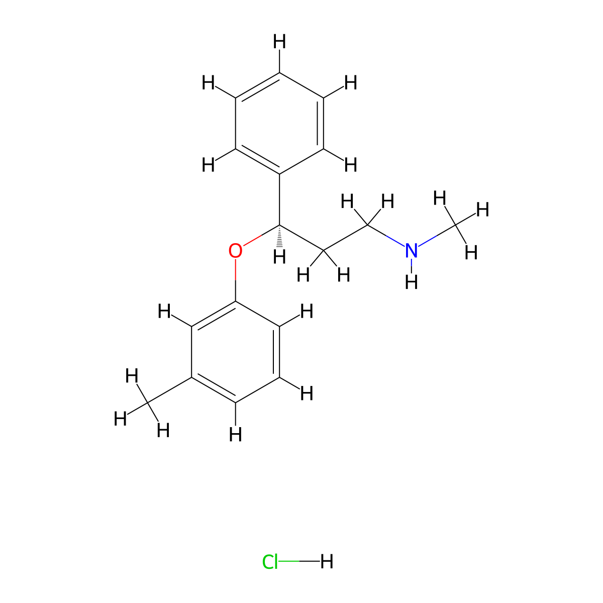 (3R)-N-methyl-3-(3-methylphenoxy)-3-phenylpropan-1-amine hydrochloride molecular structure, CAS 1643684-05-2