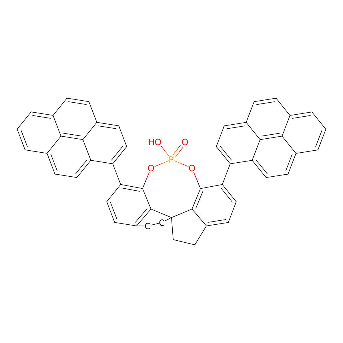 (11aS)-10,11,12,13-Tetrahydro-5-hydroxy-3,7-di-1-pyrenyl-diindeno[7,1-de:1',7'-fg][1,3,2]dioxaphosphocin 5-oxide molecular structure, CAS 1643684-79-0