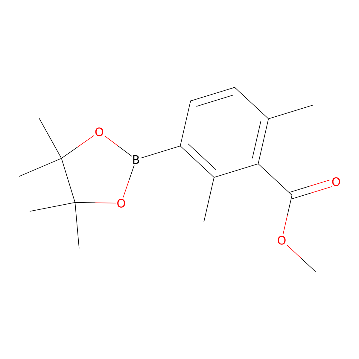 Methyl 2,6-dimethyl-3-(tetramethyl-1,3,2-dioxaborolan-2-yl)benzoate molecular structure, CAS 1643692-19-6